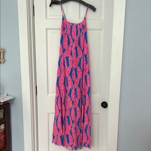 Vineyard Vines Pink and Blue Feather Dress